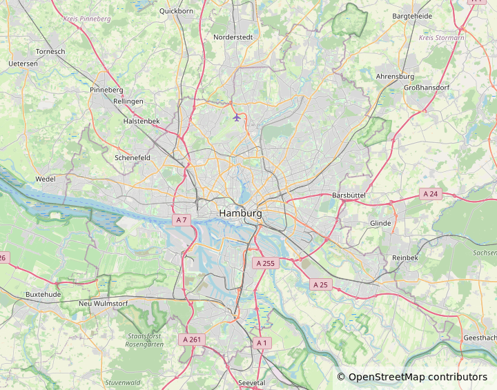 Karte von Hamburg und Umgebung