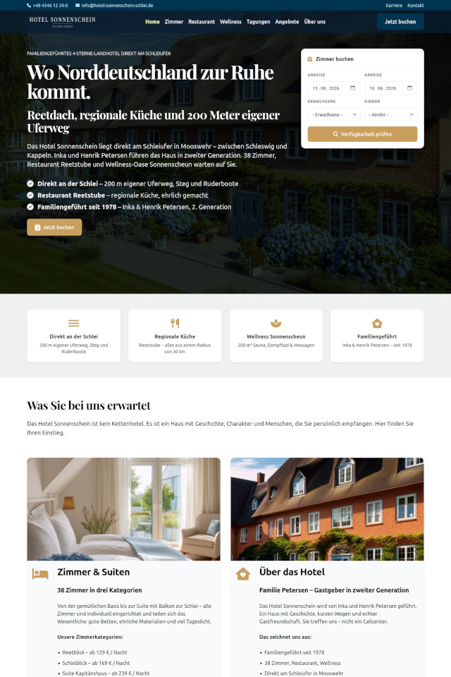 Startseite Hotel-Website